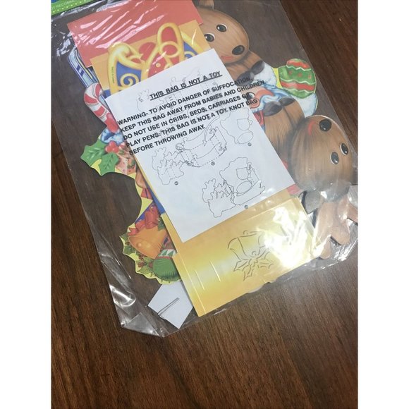 15” Christmas Paper Die Cut Decoration Santa Sleigh Centerpiece Holiday Retro - Picture 10 of 10